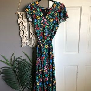Alice + Olivia long ruffled floral dress